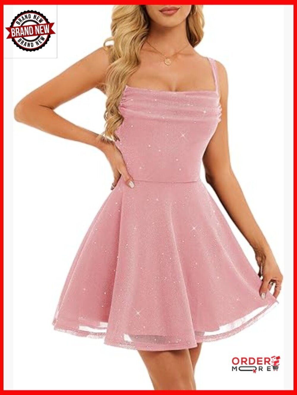 Sparkly Sequin Mini Prom Dress Sleeveless Square Neck Backless